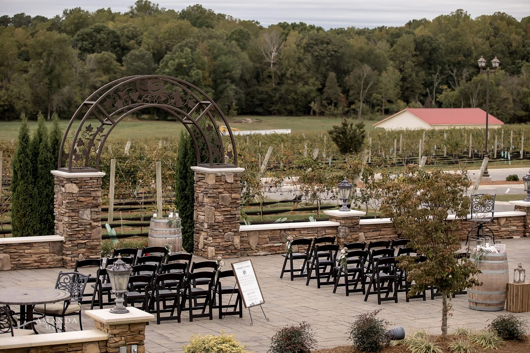 childress vineyards wedding ceremony space outdoor chairs set up