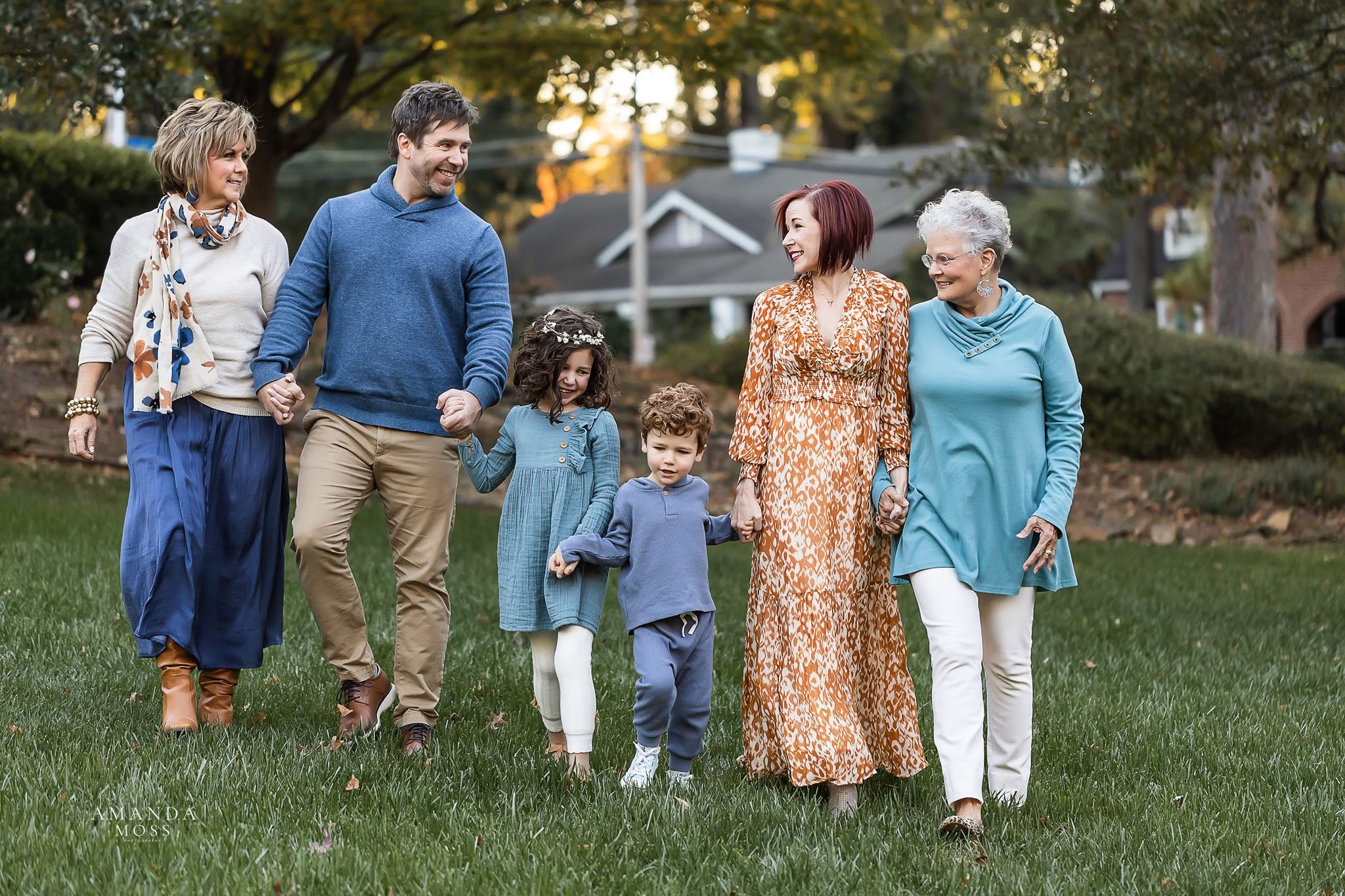 family portrait session at glencairn gardens in rock hill south carolina featuring both grandmothers