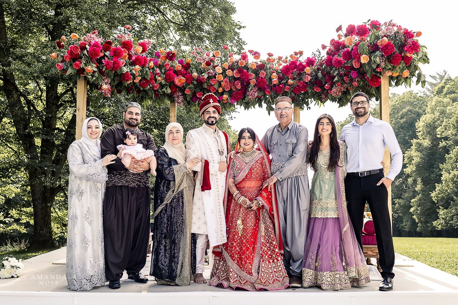 indian wedding family portrait at biltmore estate hindu ceremony