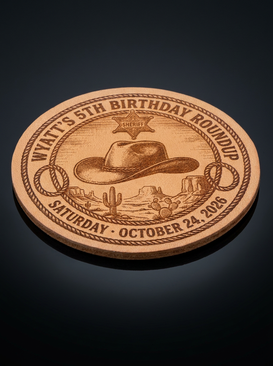 Circle Leather Coasters