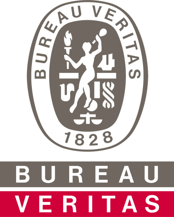 Bureau Veritas logo with seal featuring a woman holding a torch and a book, surrounded by the text 'Bureau Veritas 1828' and a banner with the words 'BUREAU VERITAS'