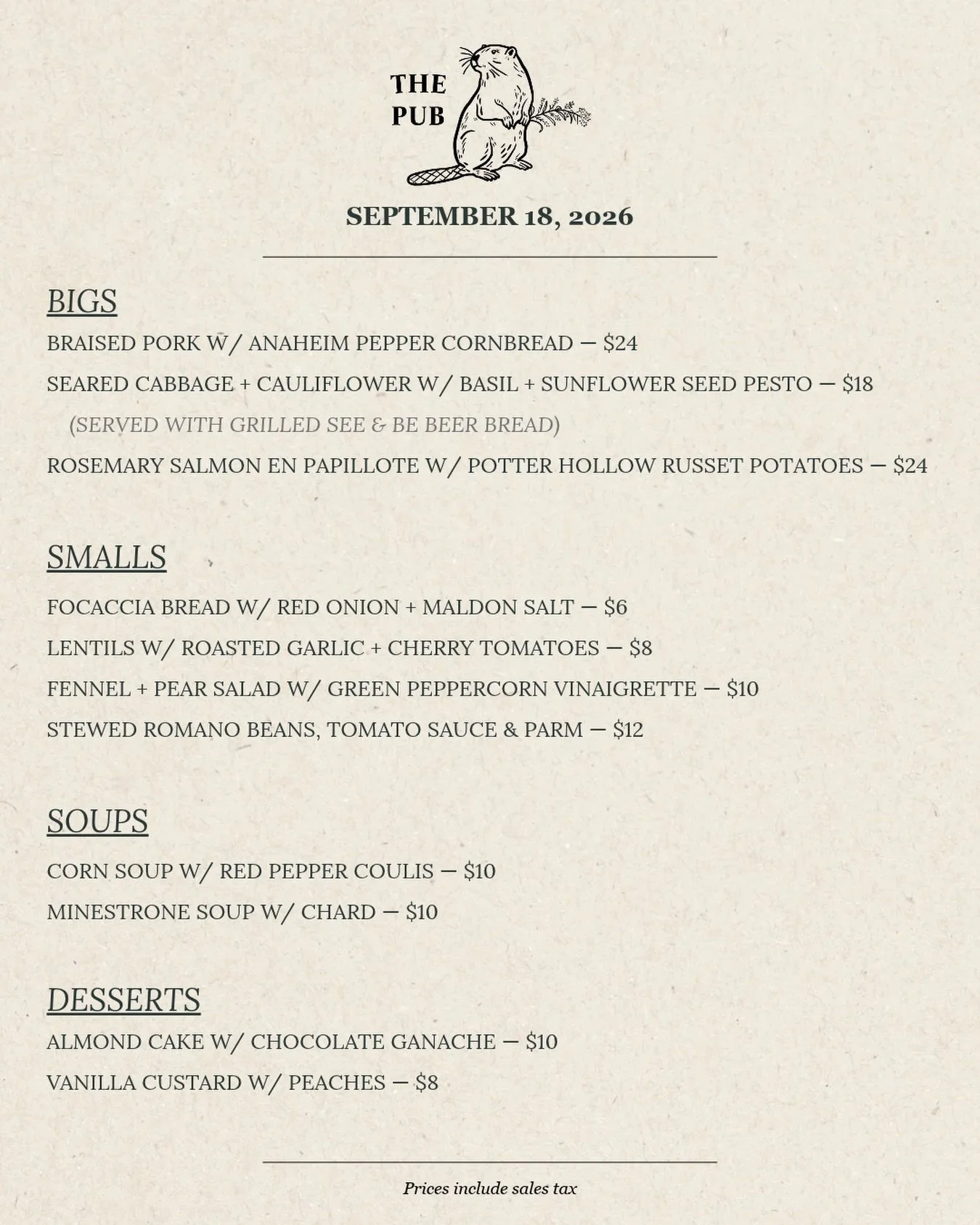 menu!