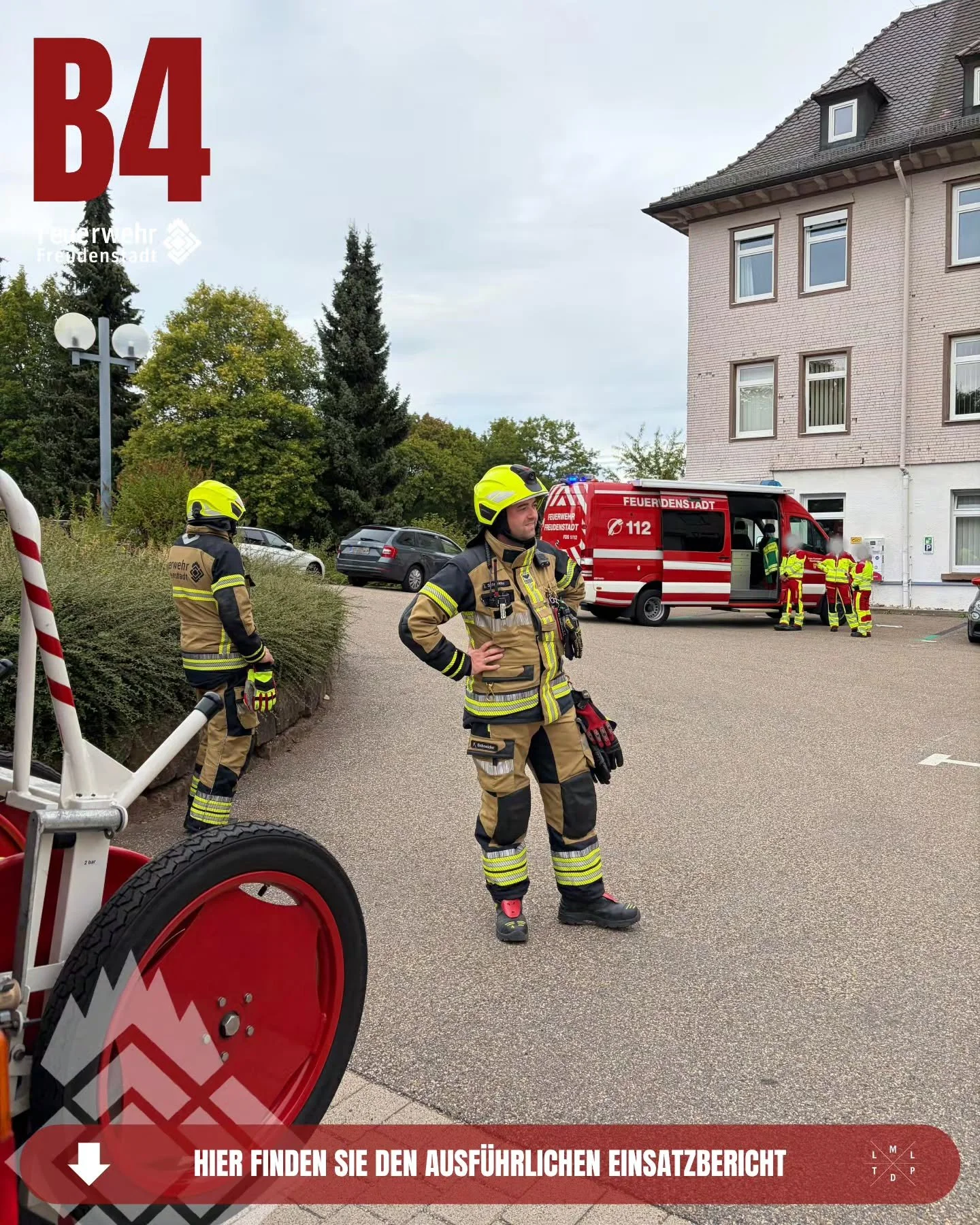 📟 Einsatz Nr. 152/2026

📟 B4 BMA Alarm
📆 03.09.2026, 16:11 Uhr
📍 Herrenfelder Stra&szlig;e, Freudenstadt
🚨 Abteilung Freudenstadt
🚒 KDOW 1/10, ELW 1/12, DLAK 1/33, LF 1/42-1, HLF 1/46

ℹ️ Zu einer ausgel&ouml;sten Brandmeldeanlage wurden wir ge