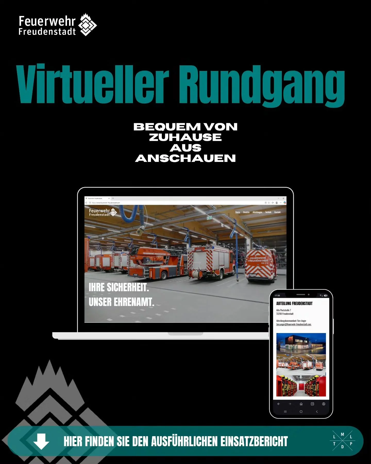 📽 Virtueller Rundgang durchs Feuerwehrzentrum

ℹ️ Noch nicht alles gesehen?
Kein Problem!

F&uuml;r alle, die bei unserem Einweihungsfest des Feuerwehrzentrums nicht dabei sein konnten, beim Fest vielleicht nicht alle Informationen mitbekommen haben