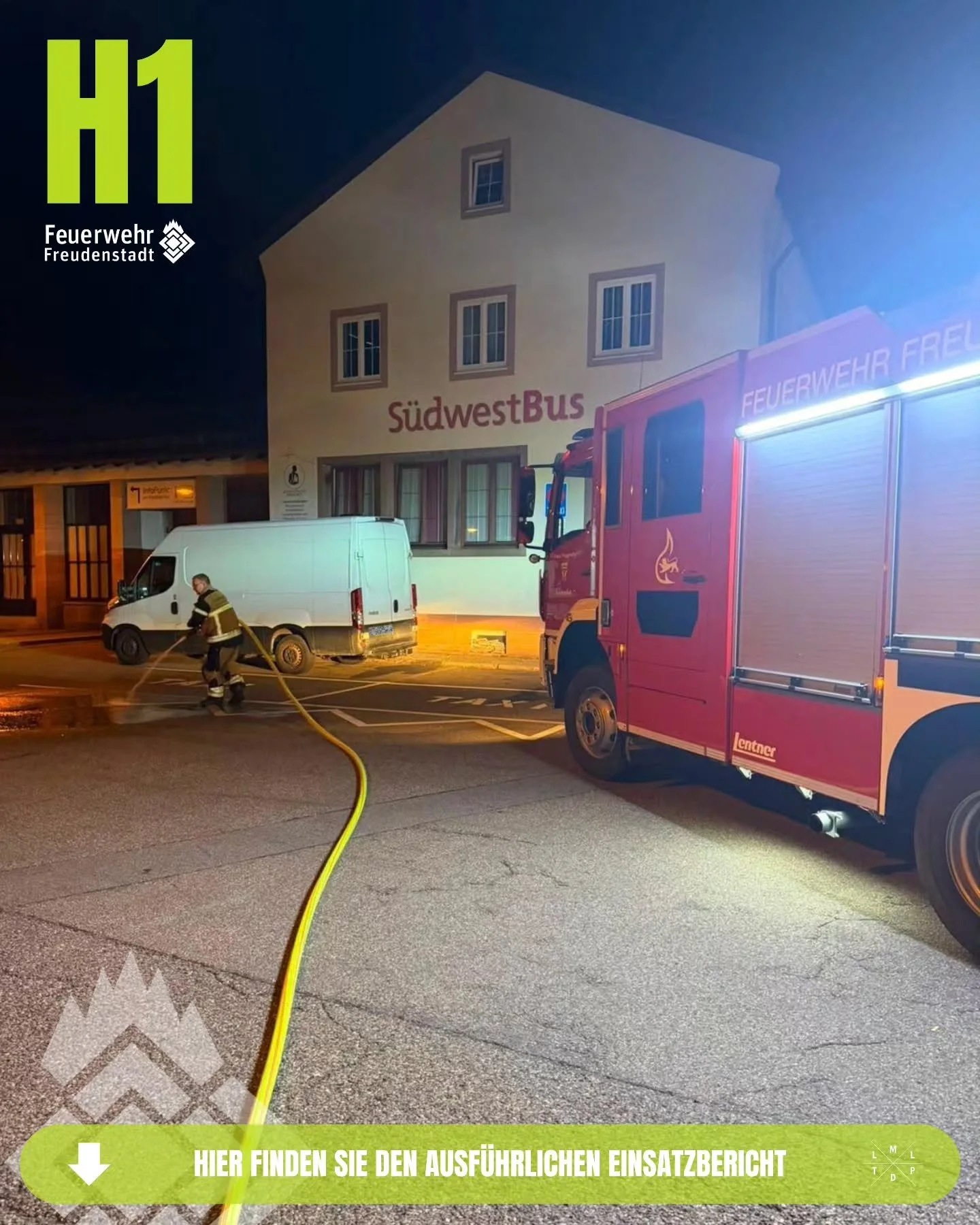 📟 Einsatz Nr. 165/2026

📟 H1 Sonstige Hilfeleistung
📆 29.09.2026, 02:33 Uhr 
📍 Stadtbahnhof, Freudenstadt
🚨 Abteilung Freudenstadt
🚒 HLF 1/43

ℹ️ Zu einer Amtshilfe f&uuml;r die Polizei wurden wir an den Stadtbahnhof gerufen. Unsere Aufgabe bes