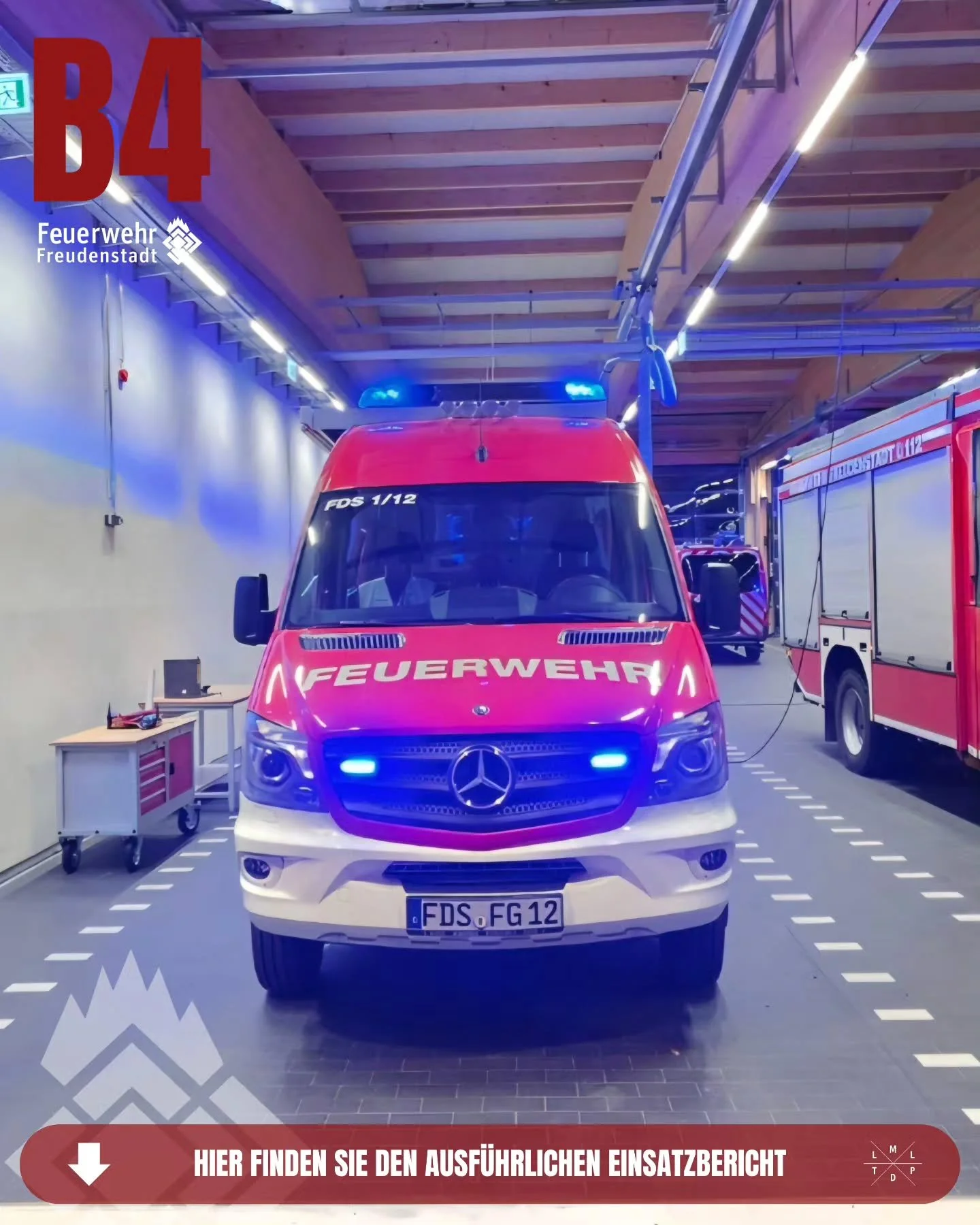 📟 Einsatz Nr. 166/2026

📟 B4 BMA Alarm
📆 29.09.2026, 19:52 Uhr 
📍 Tripsenweg, Freudenstadt
🚨 Abteilung Freudenstadt
🚒 KDOW 1/10, ELW 1/12, DLAK 1/33, LF 1/42-1, HLF 1/46

ℹ️ Zu einer ausgel&ouml;sten Brandmeldeanlage in einer Reha-Einrichtung w