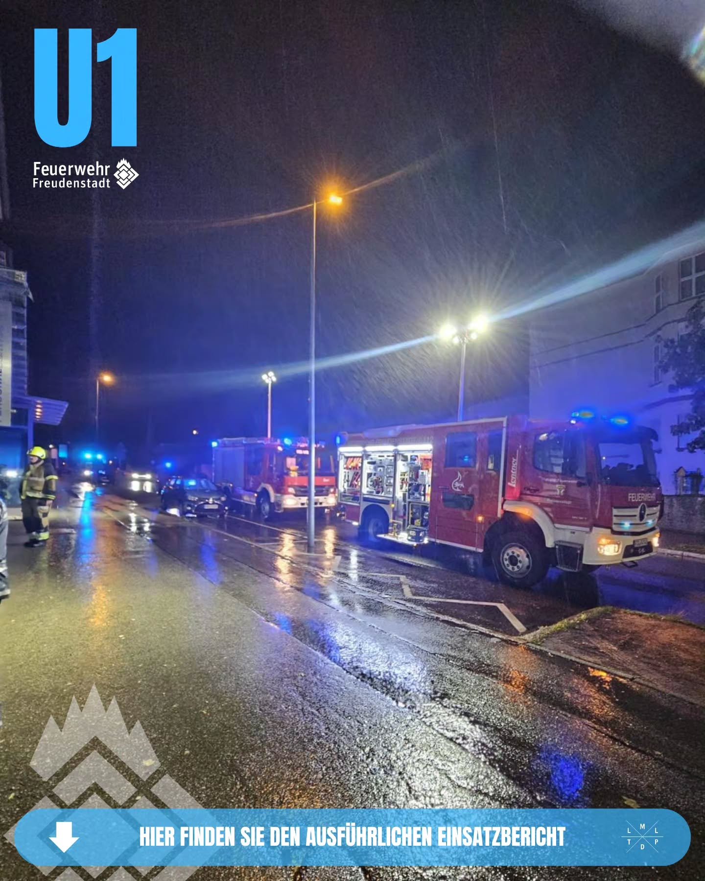 📟 Einsatz Nr. 168/2026

📟 U1 &Ouml;lspur
📆 01.10.2026, 19:19 Uhr 
📍 Freudenstadt, Bahnhofstra&szlig;e
🚨 Abteilung Freudenstadt
🚒 KDOW 1/10, ELW 1/12, LF 1/42-1, HLF 1/43

ℹ️ Zu einer vermeintlichen &Ouml;lspur wurde die Kleineinsatzgruppe am Do