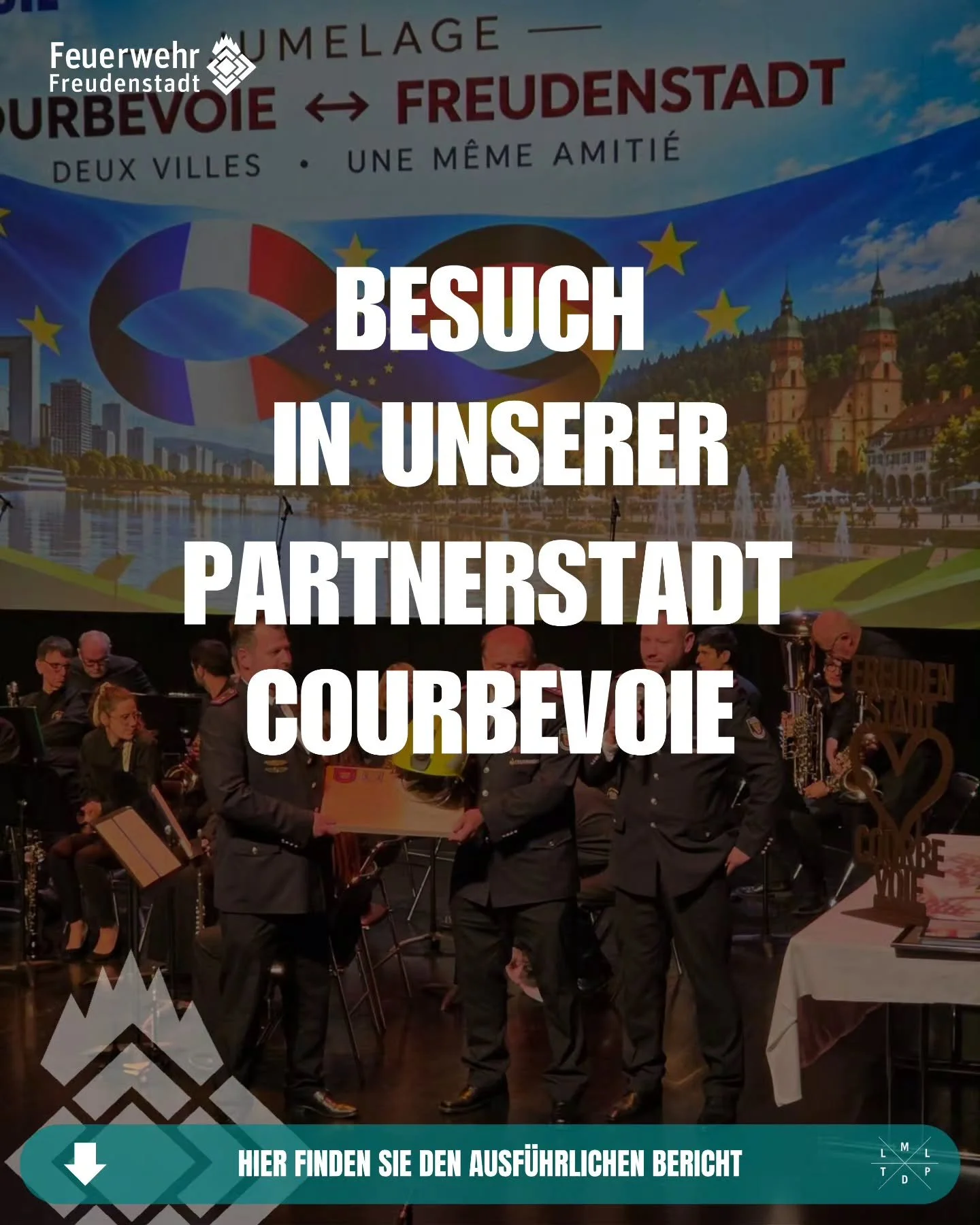 📟 Besuch in unserer Partnerstadt Courbevoie
📆 16.10.2026 - 18.10.2026 
📍 Courbevoie, Frankreich
🚨 Feuerwehrkommando Freudenstadt

ℹ️ Am vergangenen Wochenende durfte unser Feuerwehrkommando gemeinsam mit einer Delegation der Stadt Freudenstadt da