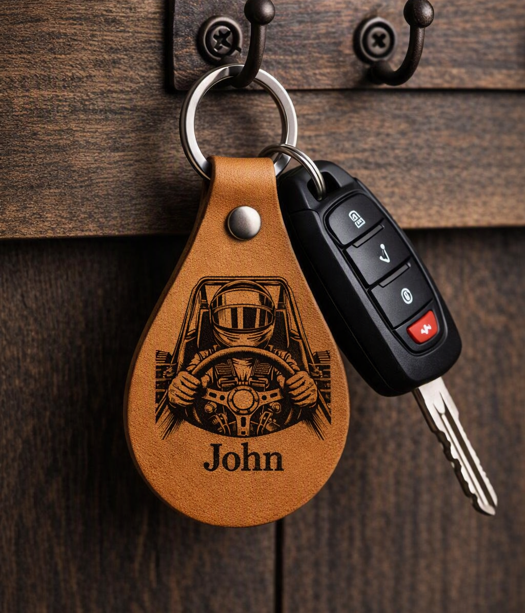 Tear Drop PU Leather Key Ring
