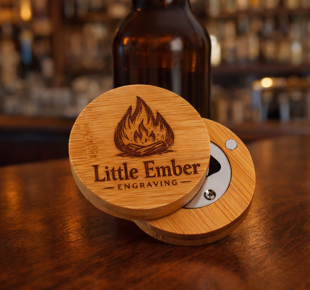 Bamboo Bottle Opener with Fridge Magnet
