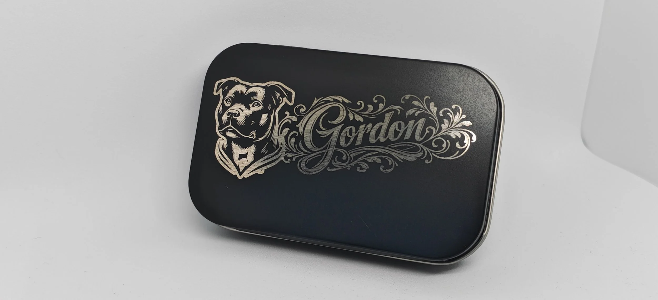 Personalized Black Tin Organizer