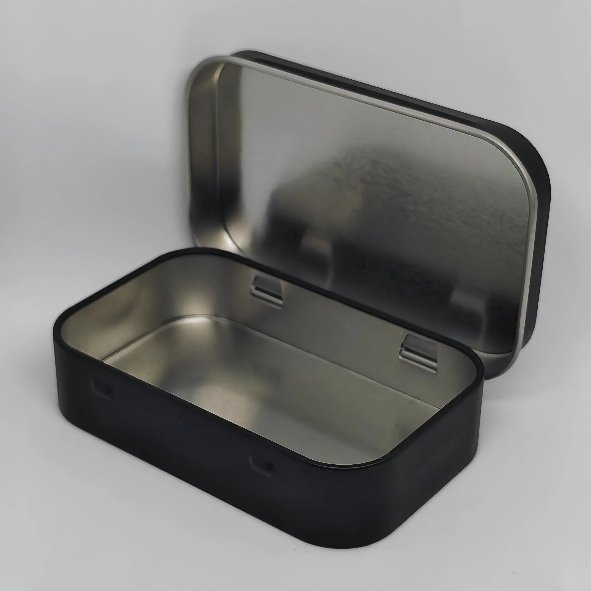 Black tin organiser with custom engraved lid