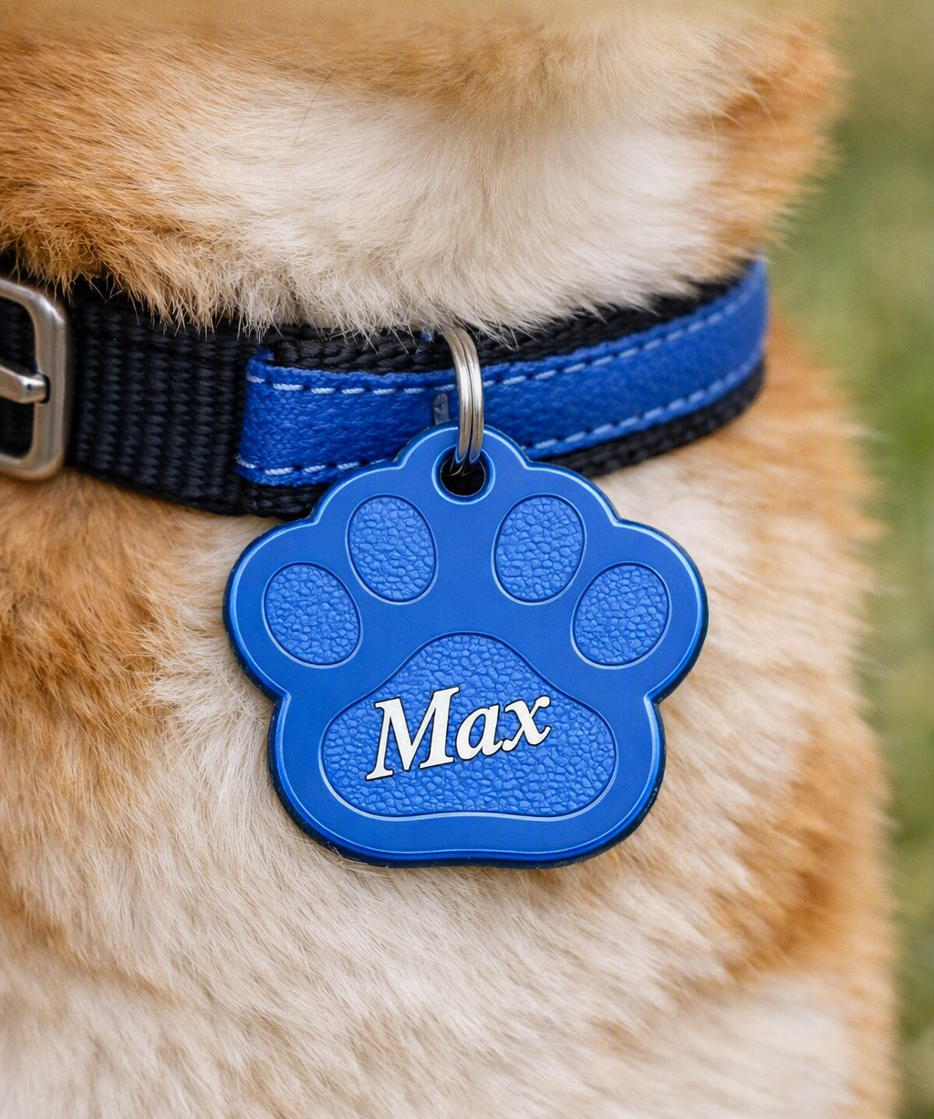Paw Print Pet ID Tag