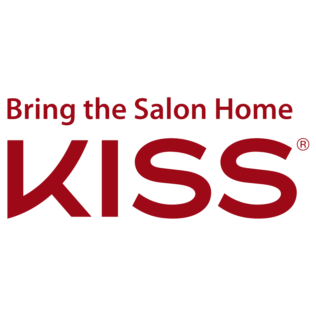 Black background with red large text that reads "KISS" and smaller text above that says "Bring the Salon Home".