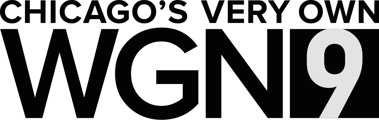 Close-up of the WGN 9 logo with white text on a black background.