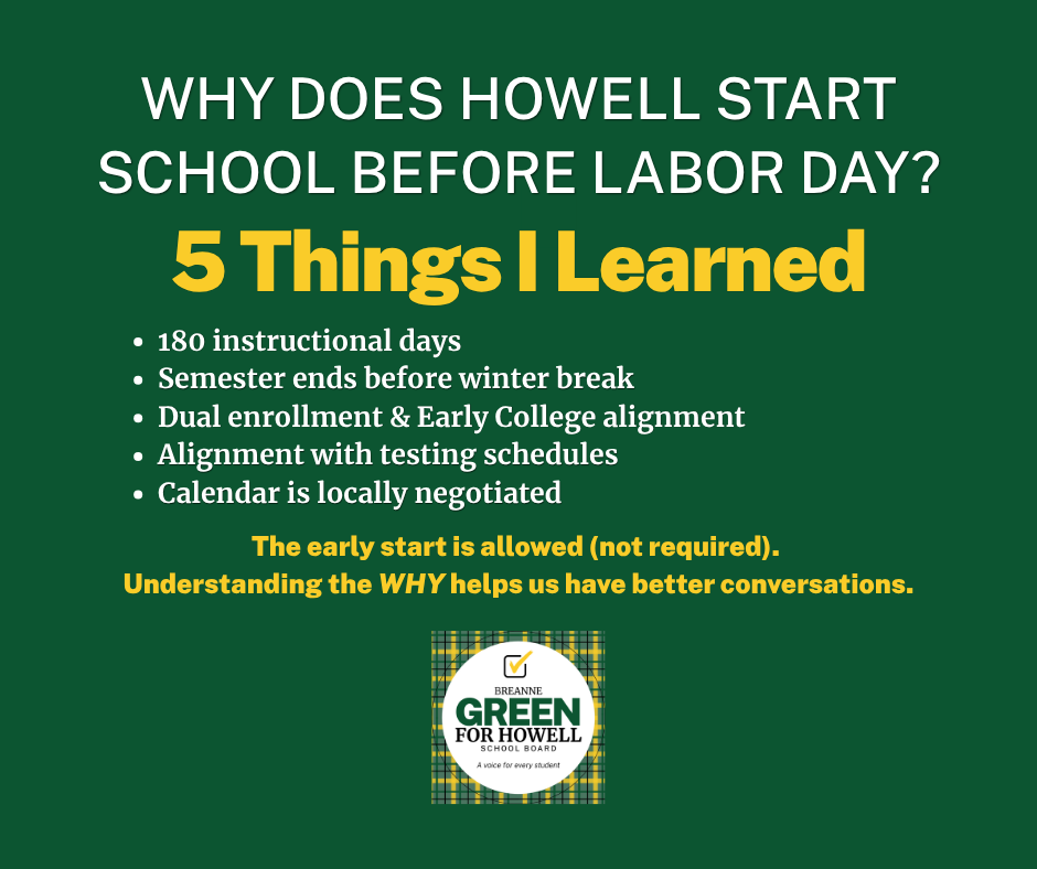 Why Does Howell Start School before Labor Day? 5 Things I Learned