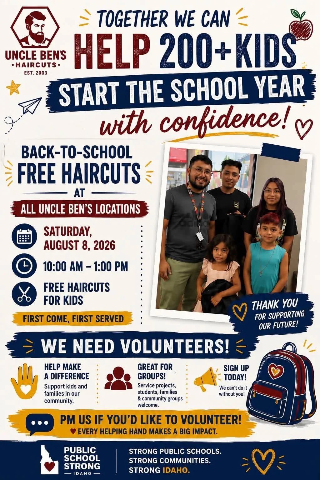 Uncle Ben’s Free Back to School Haircuts & Supplies