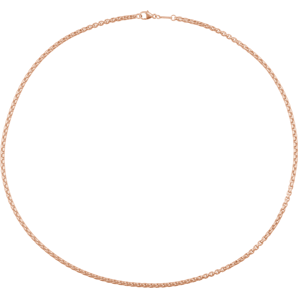 14K Rose Gold 1.8 mm Rounded Box Chain — 18"