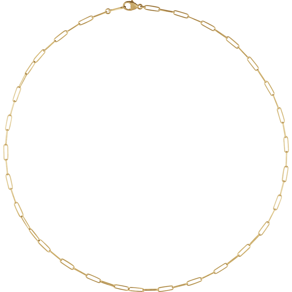 18K Yellow Gold 2.4 mm Paperclip-Style Chain — 20"