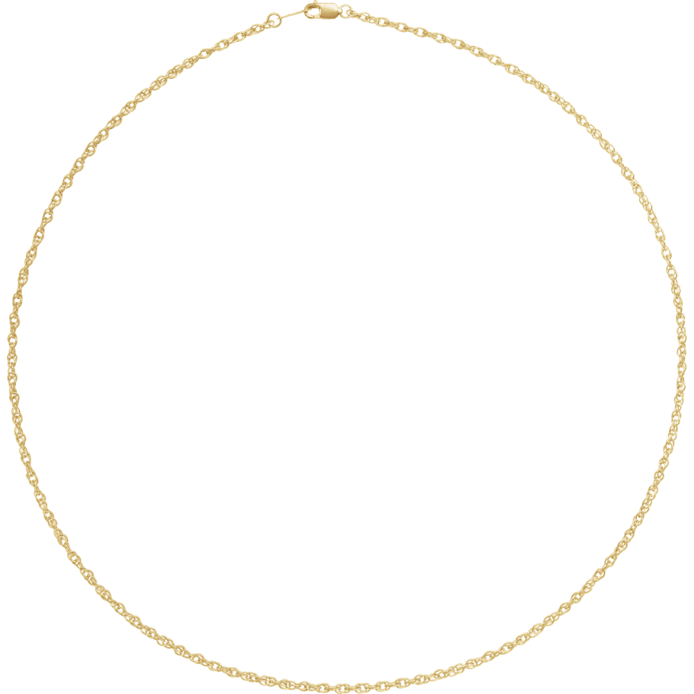 18K Yellow Gold 2 mm Rope Chain