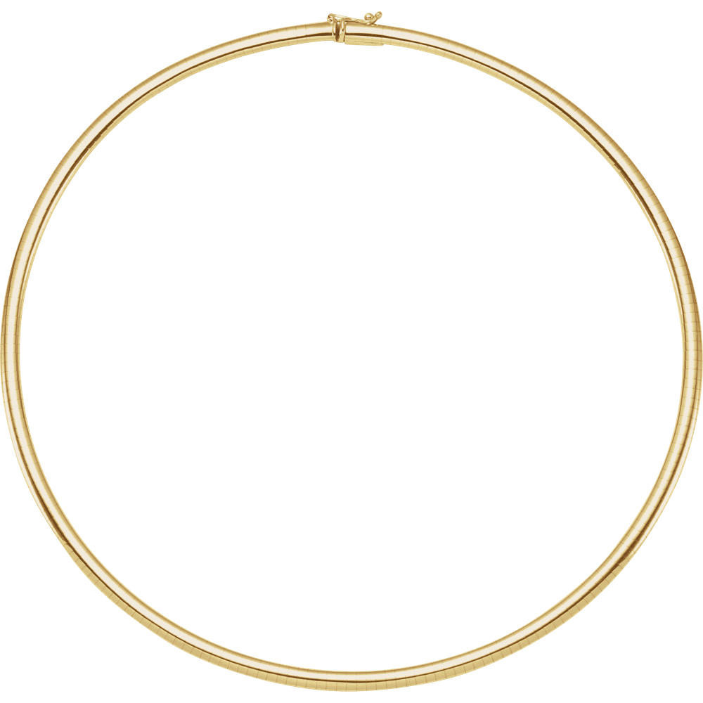 14K Yellow Gold 4 mm Omega Chain — 18