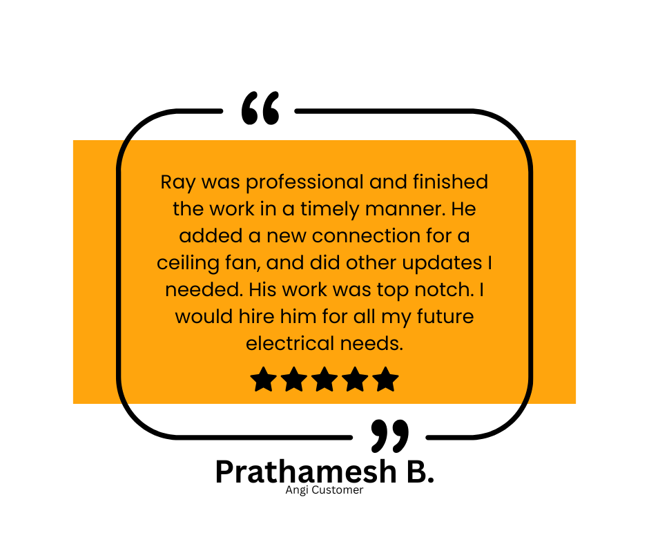 Three photos of electrical work and a business review for Wise Electrical Solutions, showing office interiors, electrical installation, and a logo with a light bulb and the letter W.