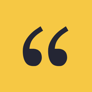 Yellow background with black quotation marks