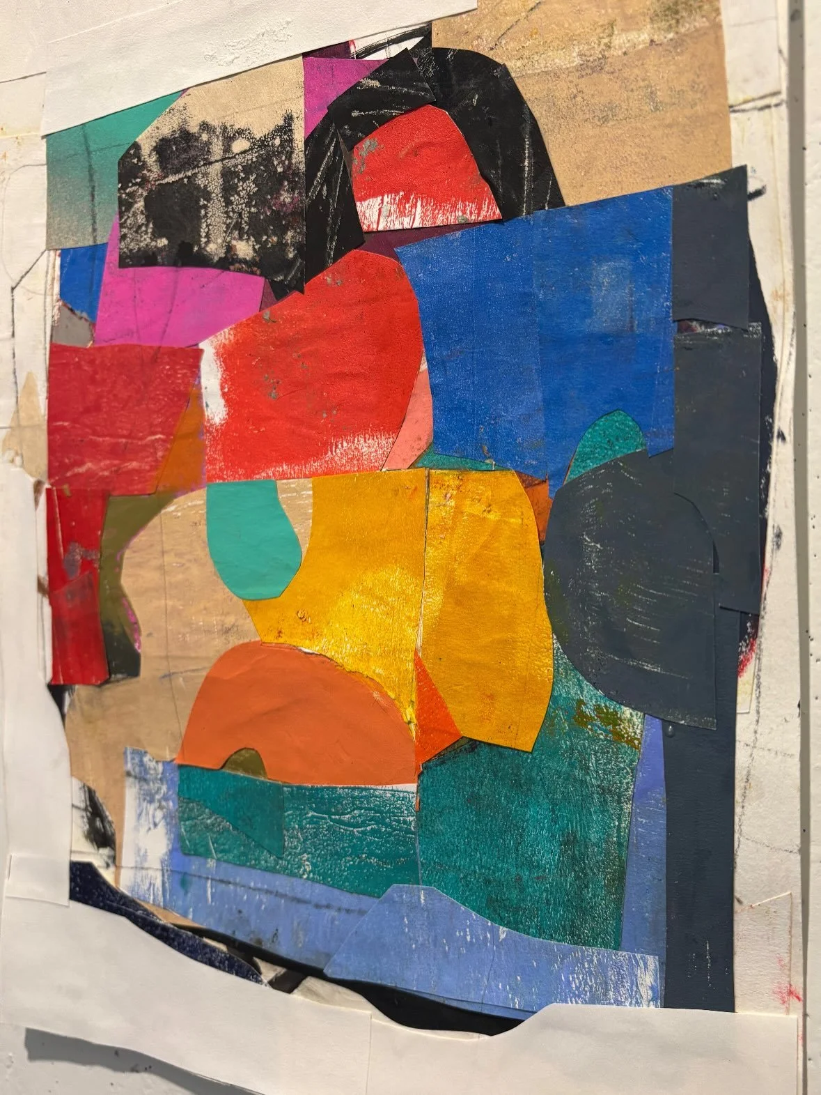 Still building Collage, painting a bit in between. Will be painting papers today in preparation for another series. These sweet pieces will be available soon. Head to my stories for the link to my mixed media shop.