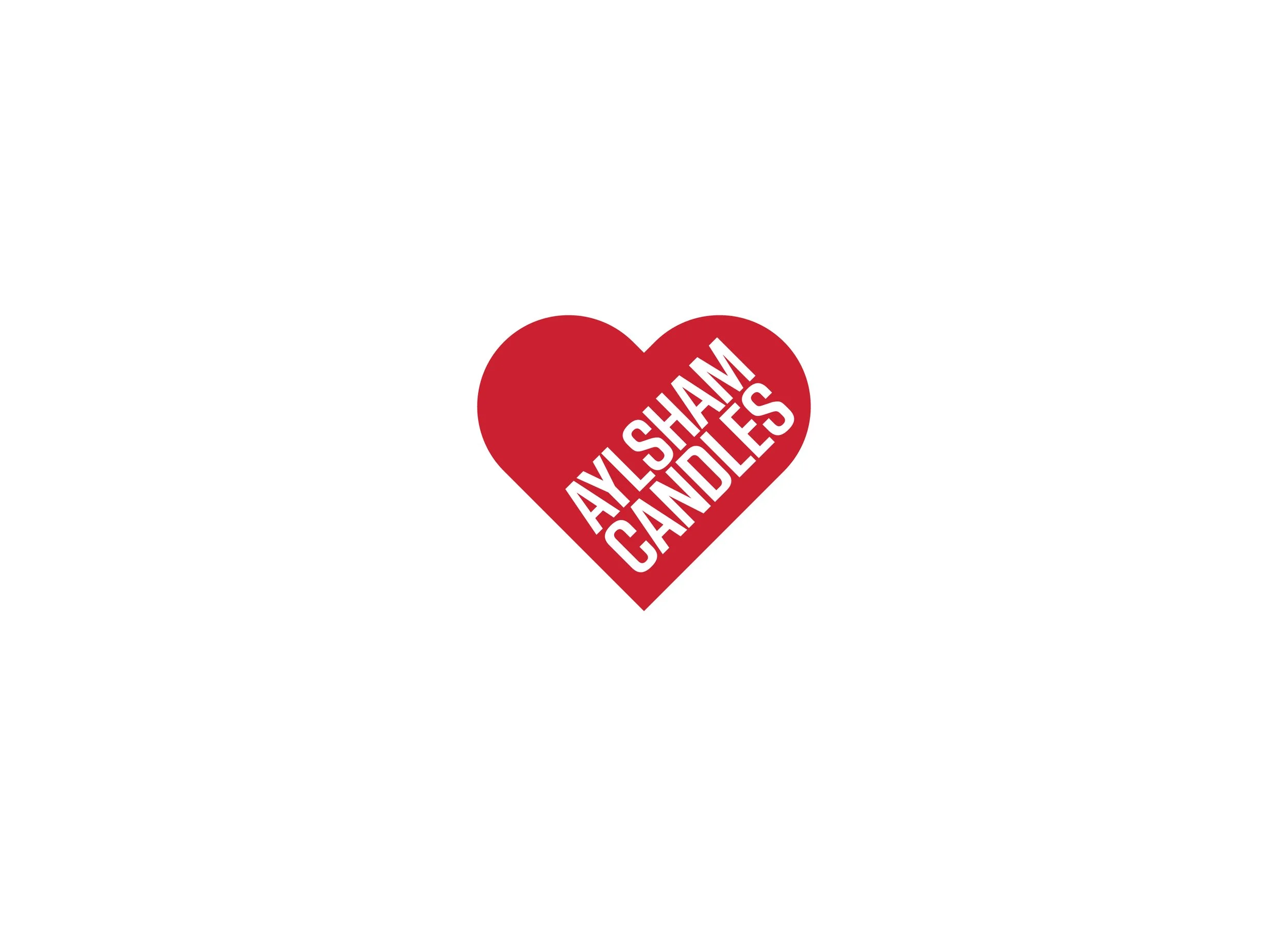 A red heart-shaped object with white text that reads 'NYLASH CANDLES'.