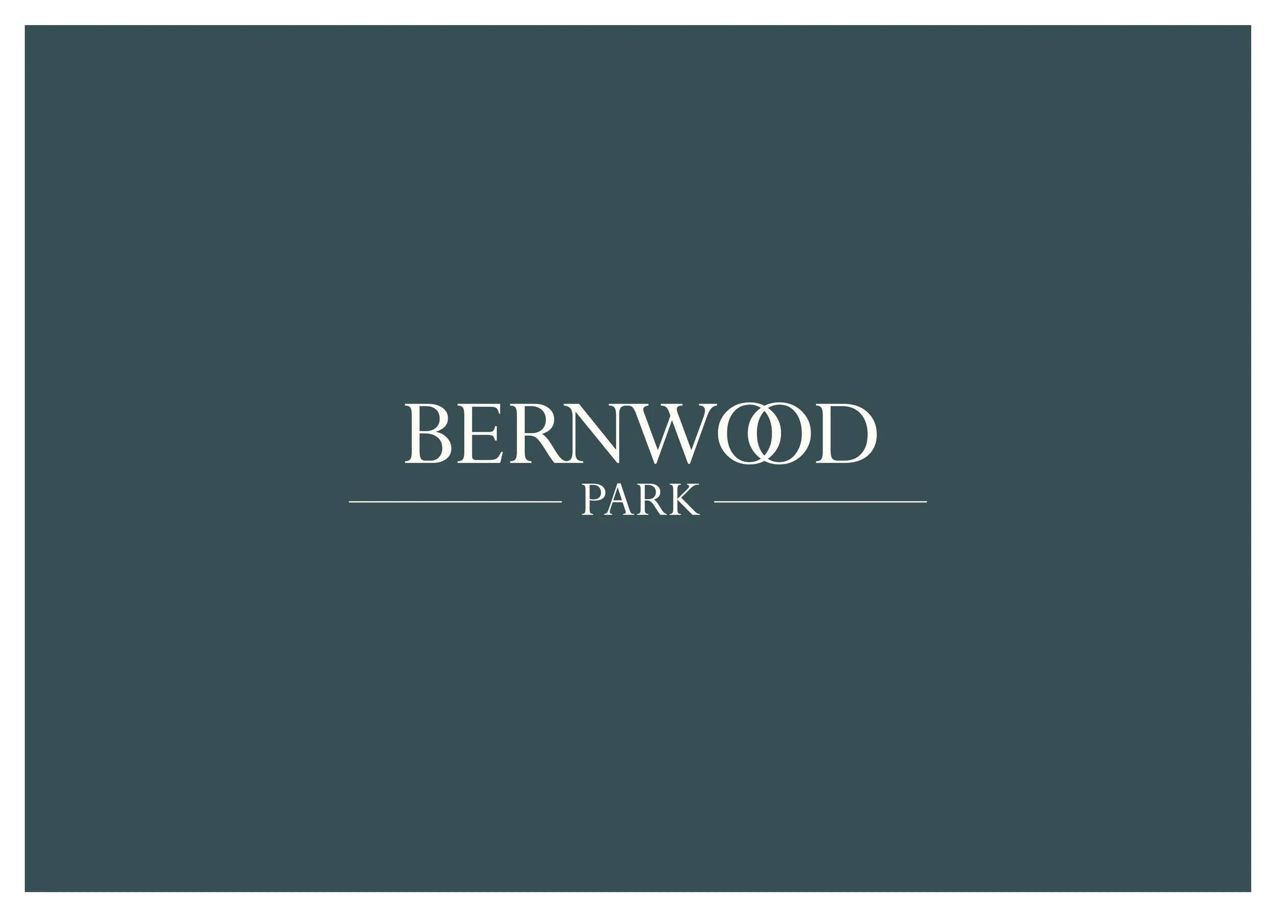 Sign with text that reads 'Bernwood Park' against a dark green background.
