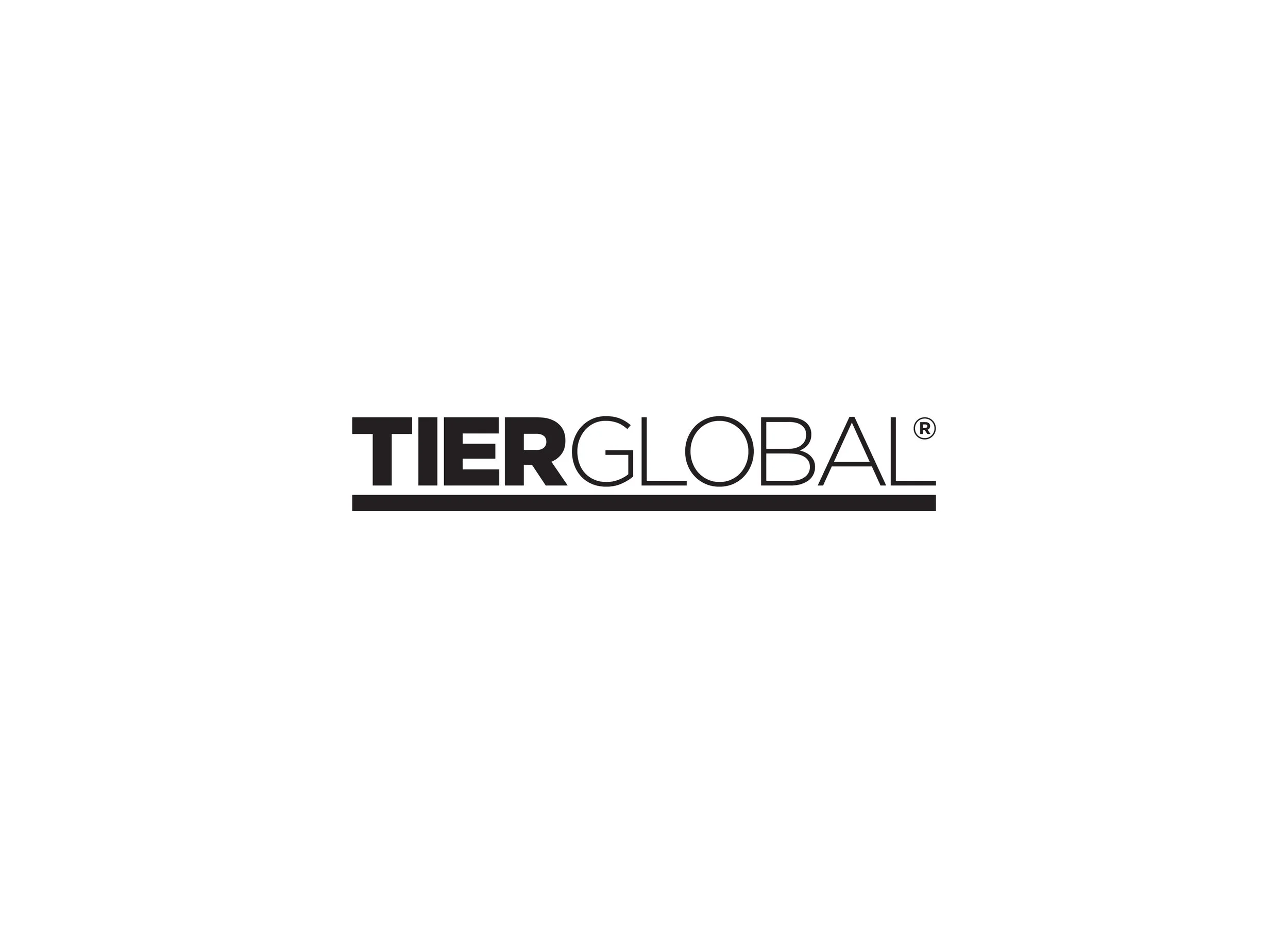 Black and white logo with the words 'TIER GLOBAL' in bold, with a horizontal line underneath.
