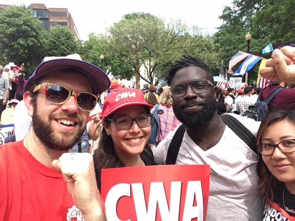 Jessica and three CWA coworkers
