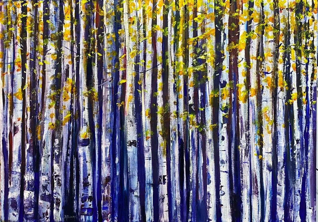 Fitto bosco di betulle