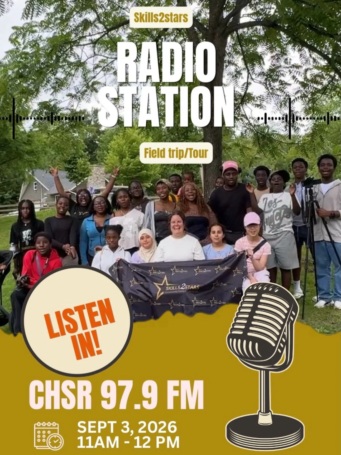 Our S2S season one participants will be visiting a radio station🎉🌟

And yes&hellip;they&rsquo;ll be going ON AIR🎙️🎉

They&rsquo;ll have the chance to talk about their Skills2Stars experience, the skills they&rsquo;ve been learning, and what this 