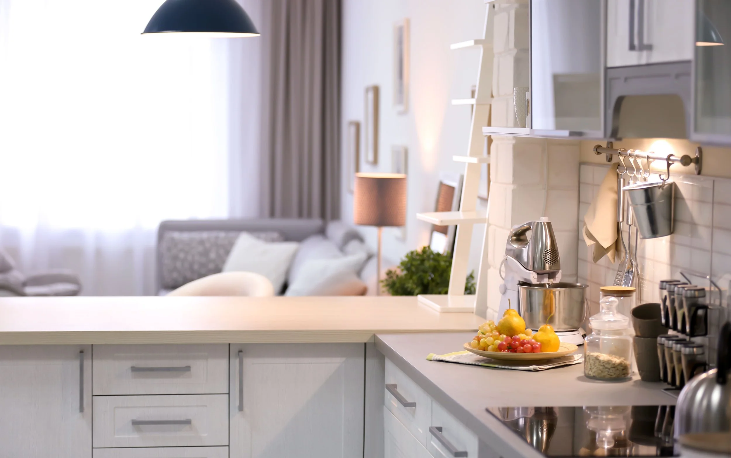 White Backsplash Kitchen