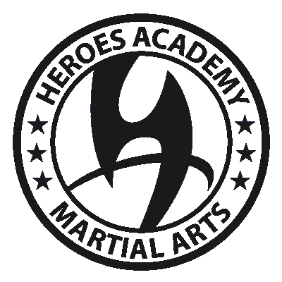 Heroes Academy Martial Arts logo featuring a stylized figure with a large 'H' inside a circular emblem.