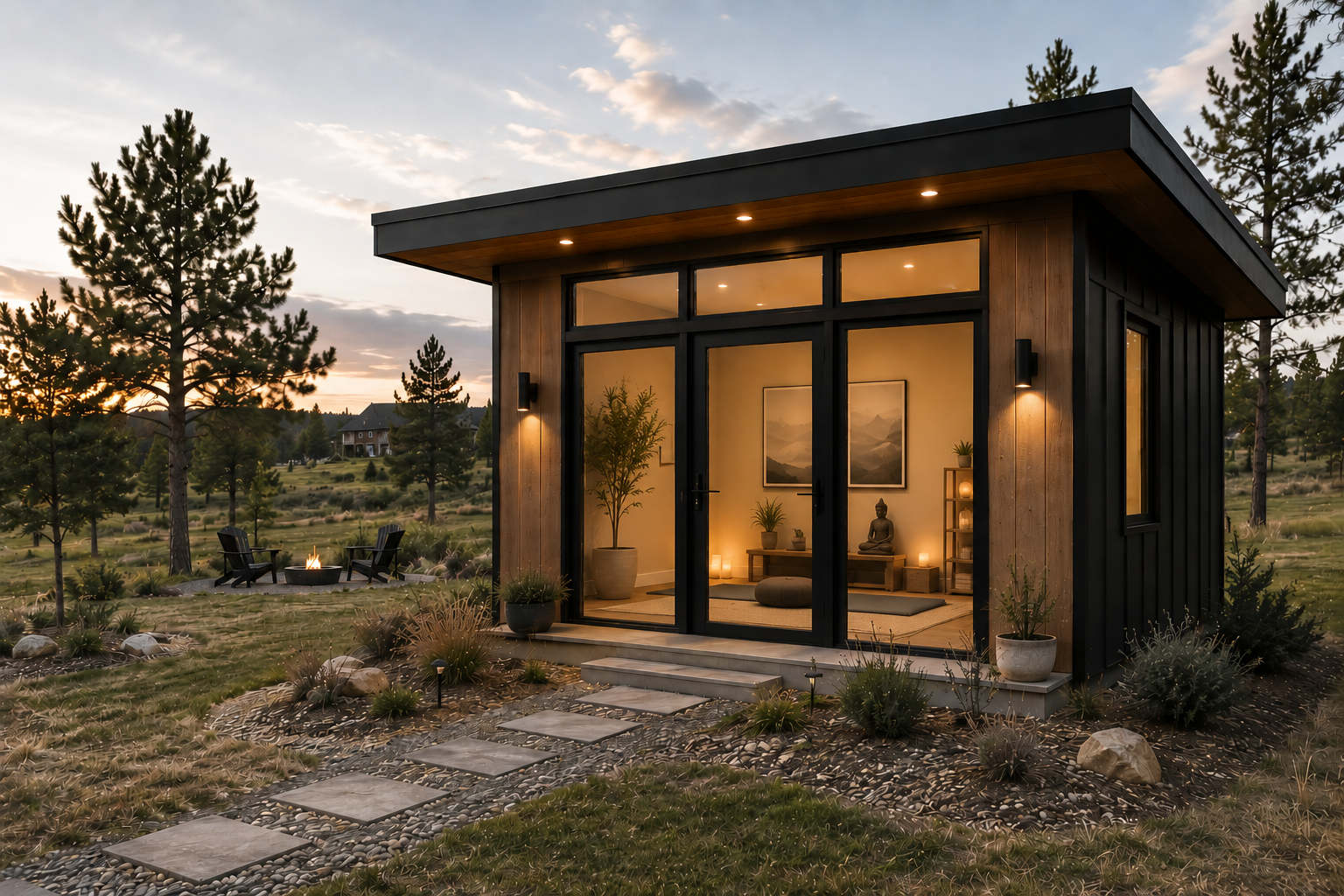 Prefab style detached living space by Stone Aspen Signature Builders