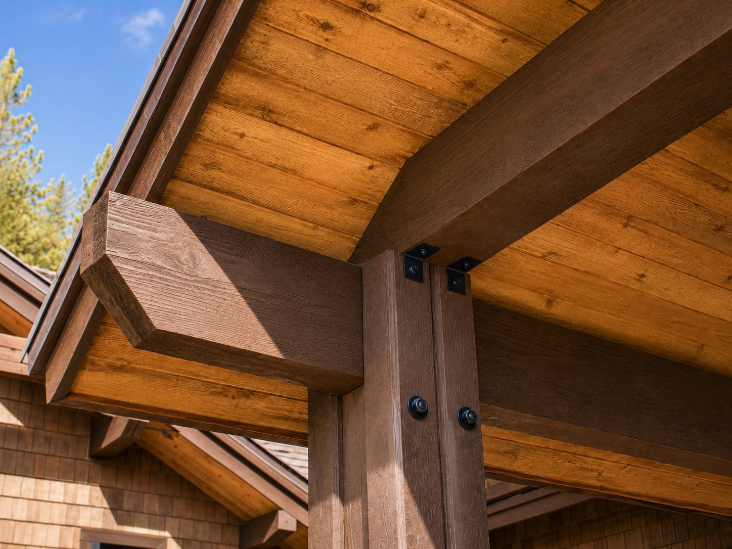 Front Entry Timber Detail, Fraser, Colorado