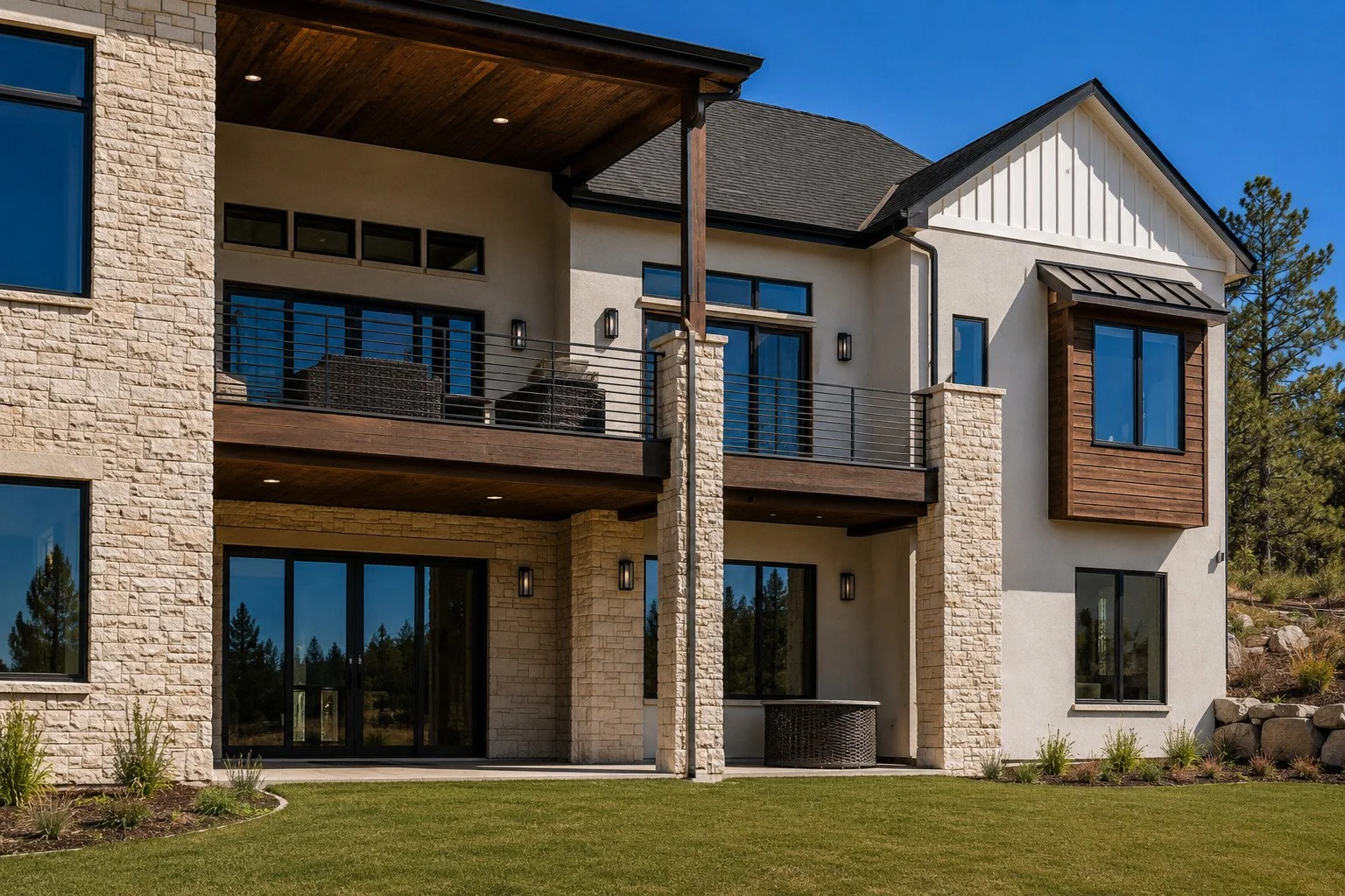 Custom covered deck and outdoor living area, Franktown, Colorado