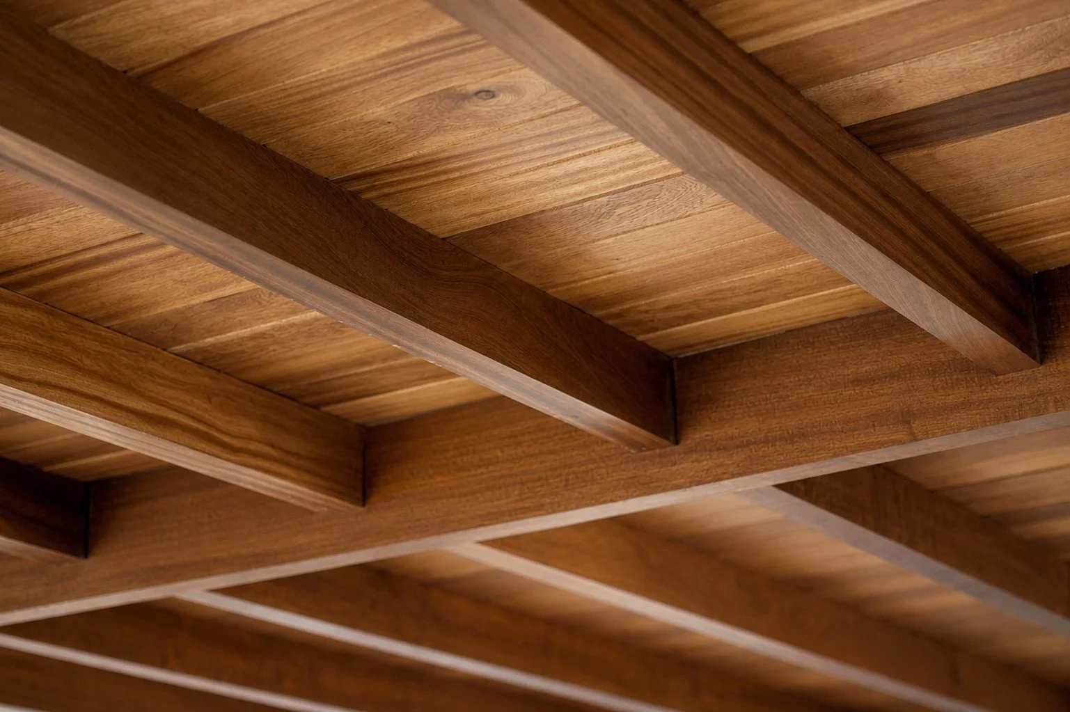 Wood ceiling with acoustic panels, Fraser, Colorado