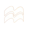 White logo featuring stylized waves on a black background.