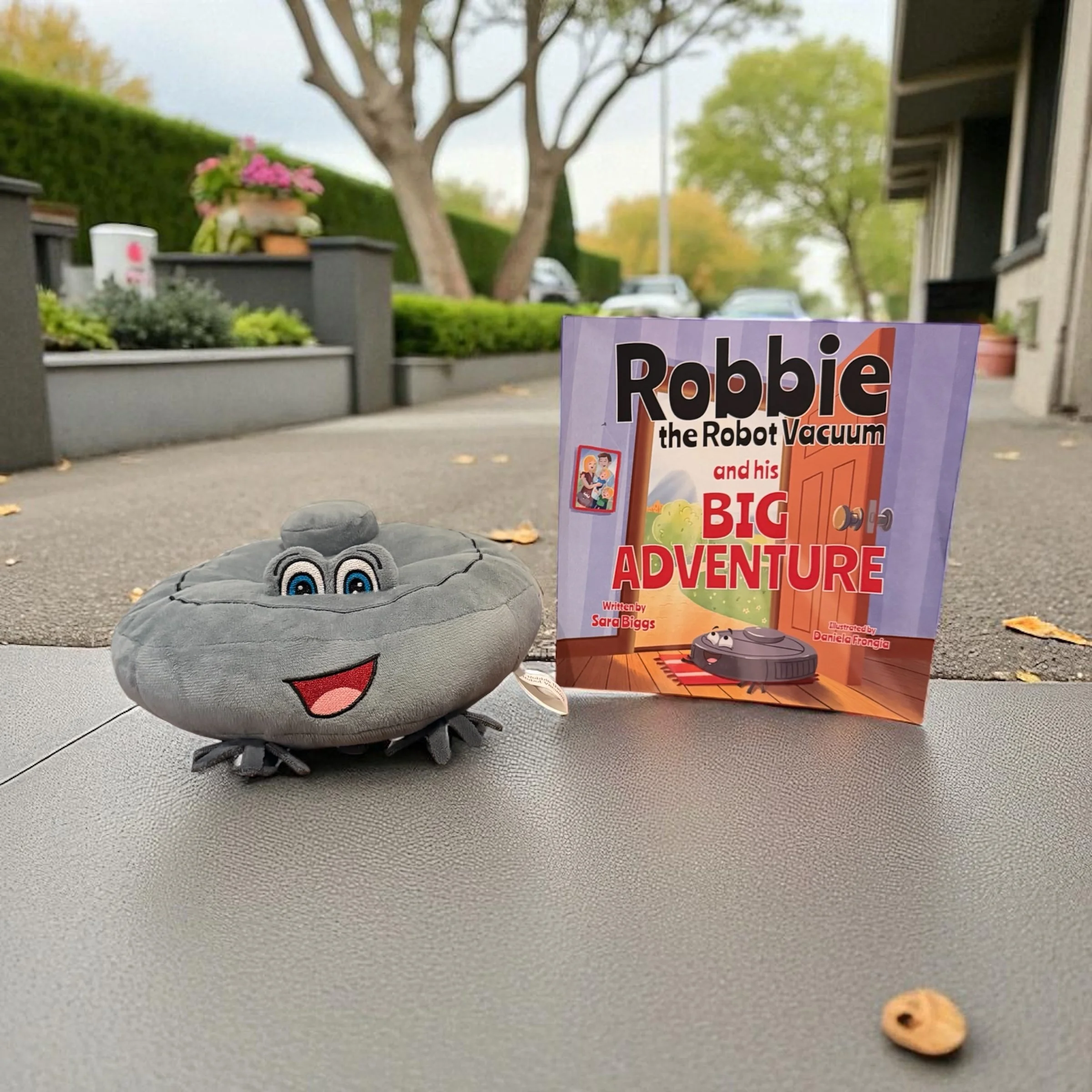 Robbie the Robot Vacuum children's book and plush