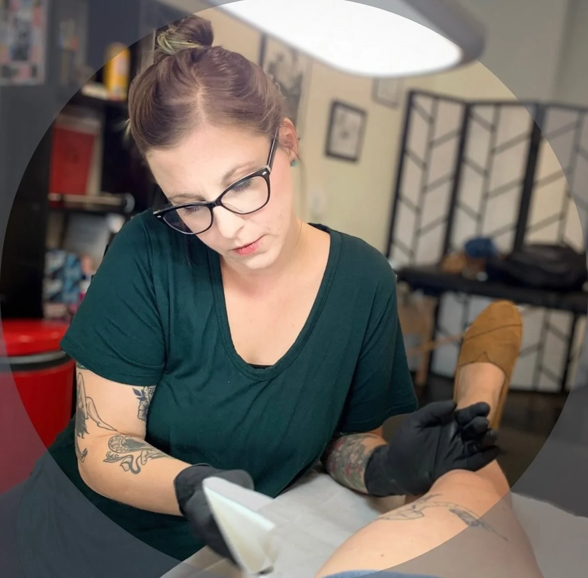 In honor of our one year anniversary at the new building we wanted to have a few of our original artist who moved out of town. @a.rae.tattoo was at @hearttattoo605 when we opened before opening her own shop. We miss her around Sioux Falls and are exc
