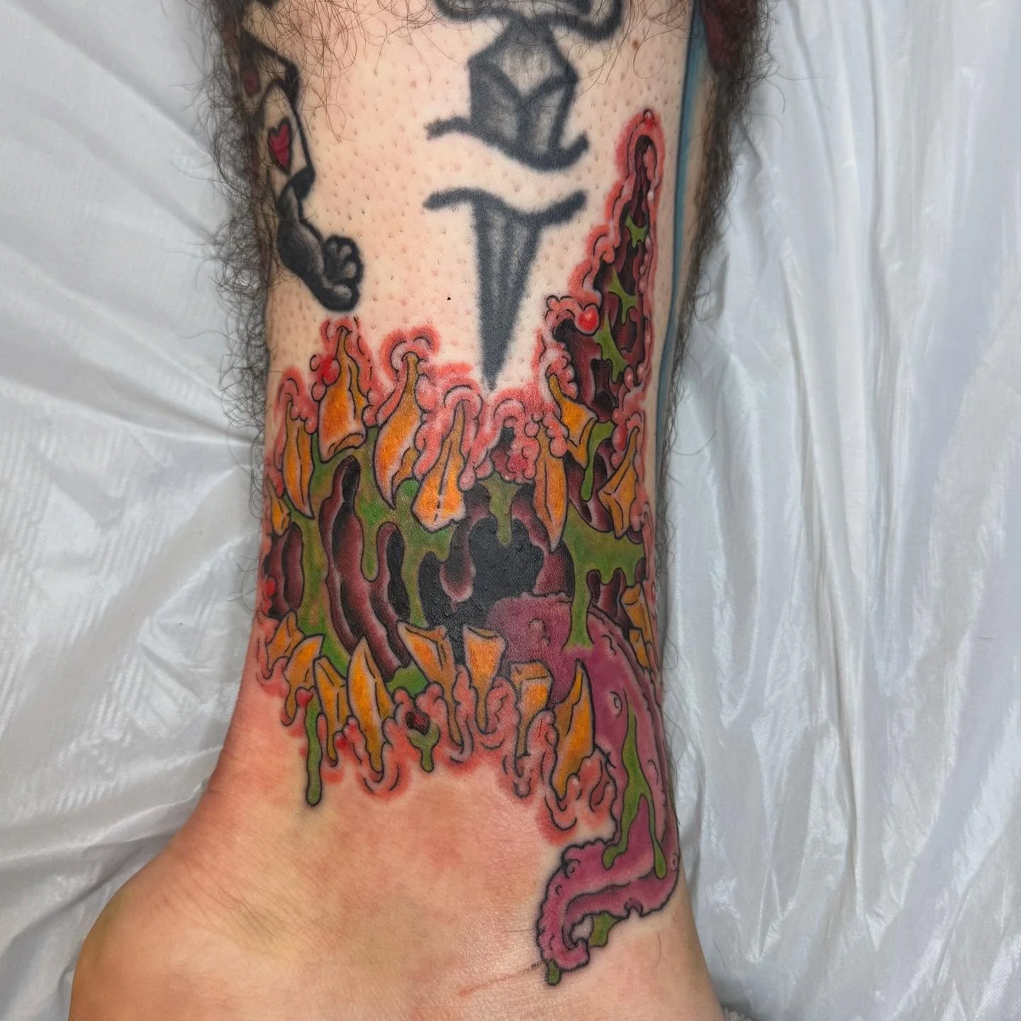Monster mouth trade with my homie @sethsquatch715 !  Ty for the honor of tattooing you, homie, I love you, man!
