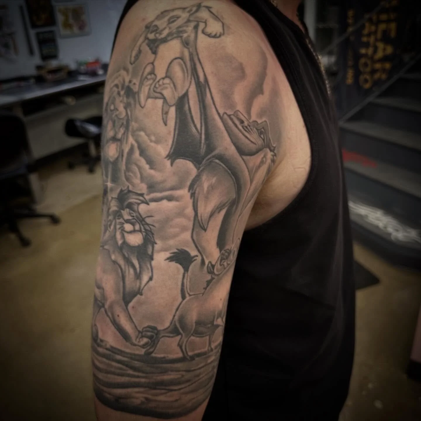 #lionking #tattoo #hakunamatata #blackandgraytattoo