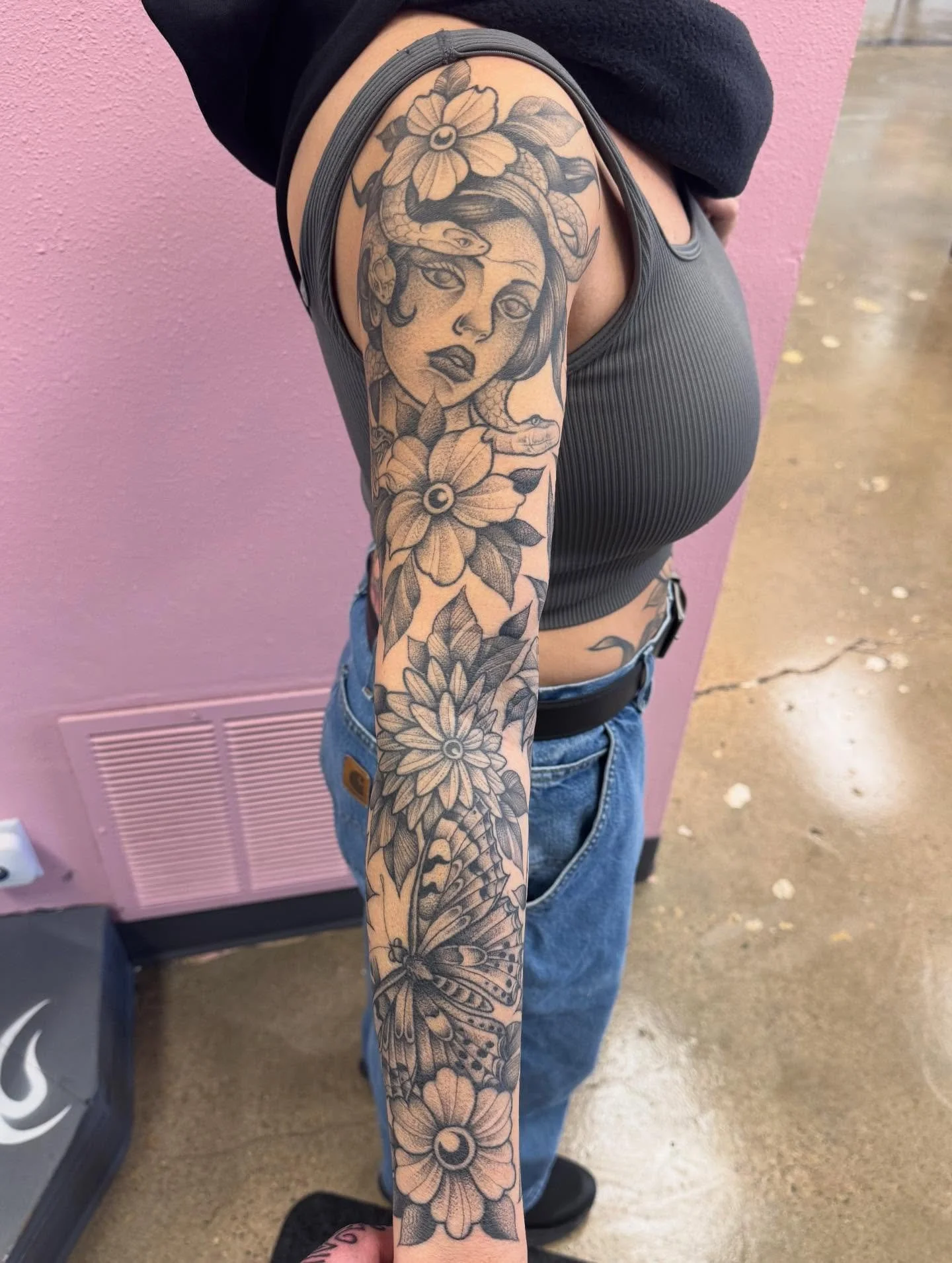Sleeve on Michelle completed and settling in @hearttattoo605