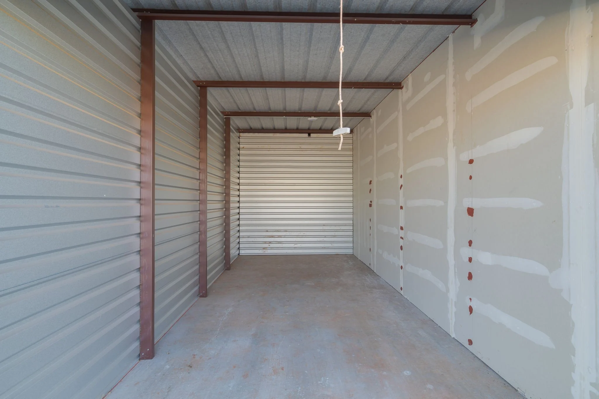Empty 10x25 storage unit interior at Oak Cliff Self Storage OKC