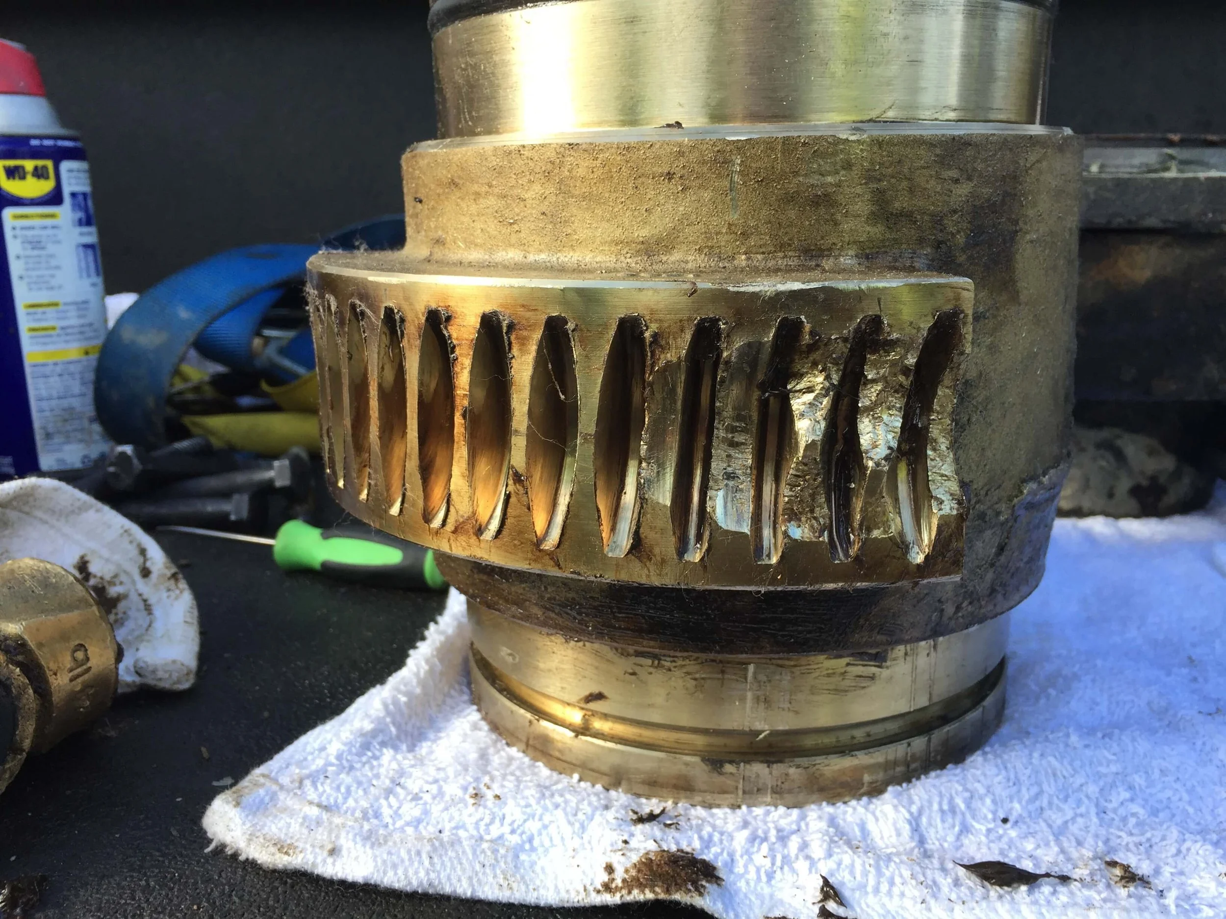 Broken gears from a 36 inch butterfly valve.