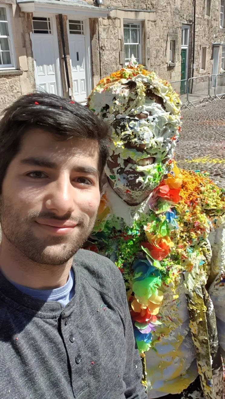 Affnafee and friend celebrating after his final year exam.