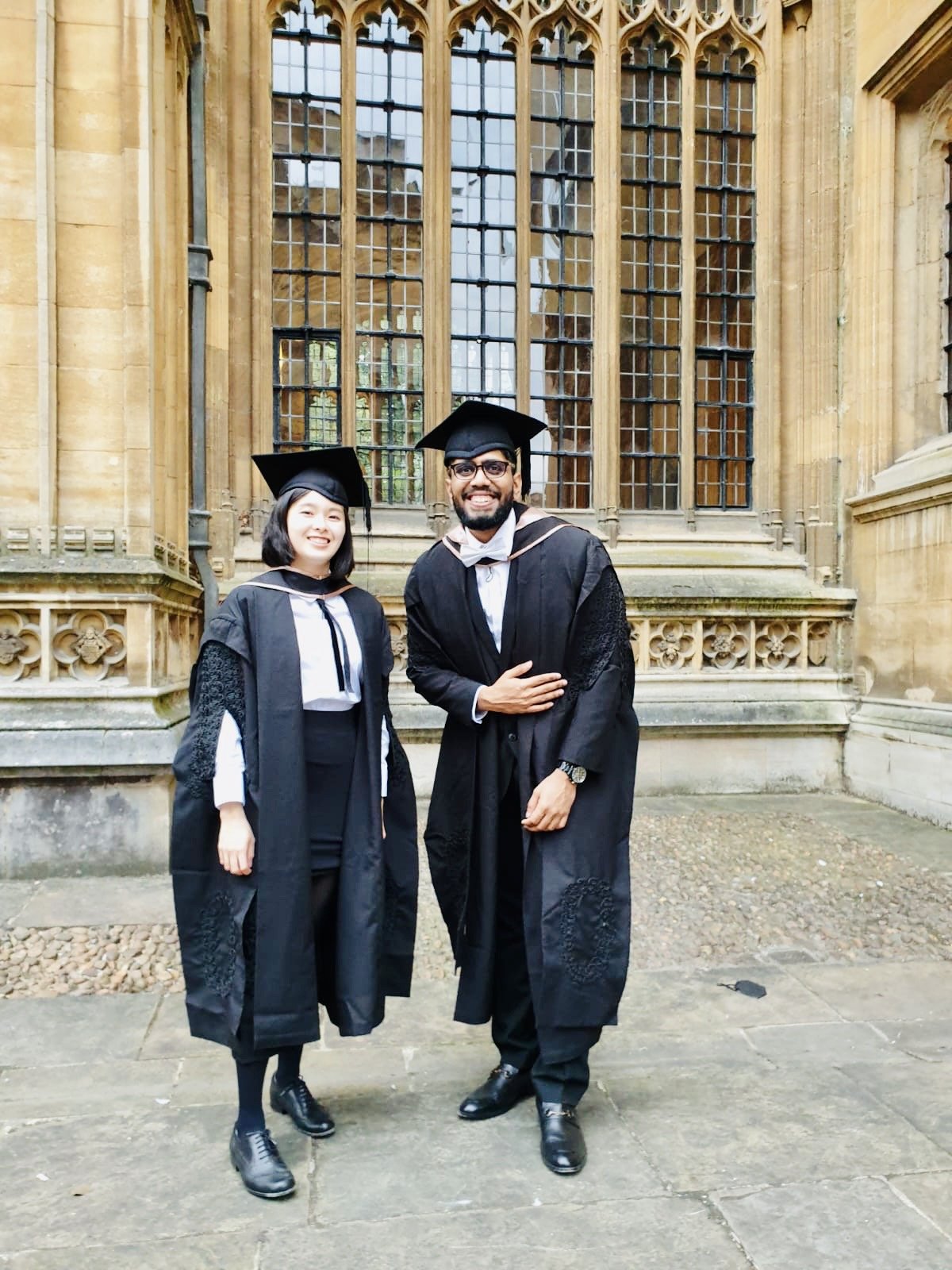 Affnafee Rahman graduating from the University of Oxford in scholar’s gown.